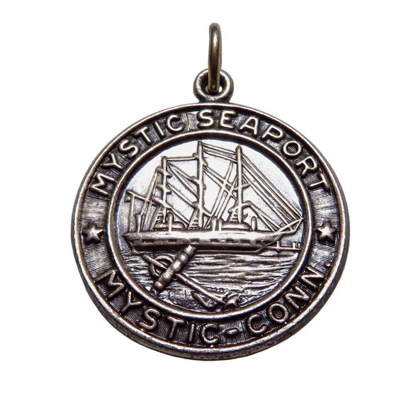 Vintage Sterling Silver Mystic Seaport Connecticut Nautical Charm/Pendant 1960s - Picture 1 of 3